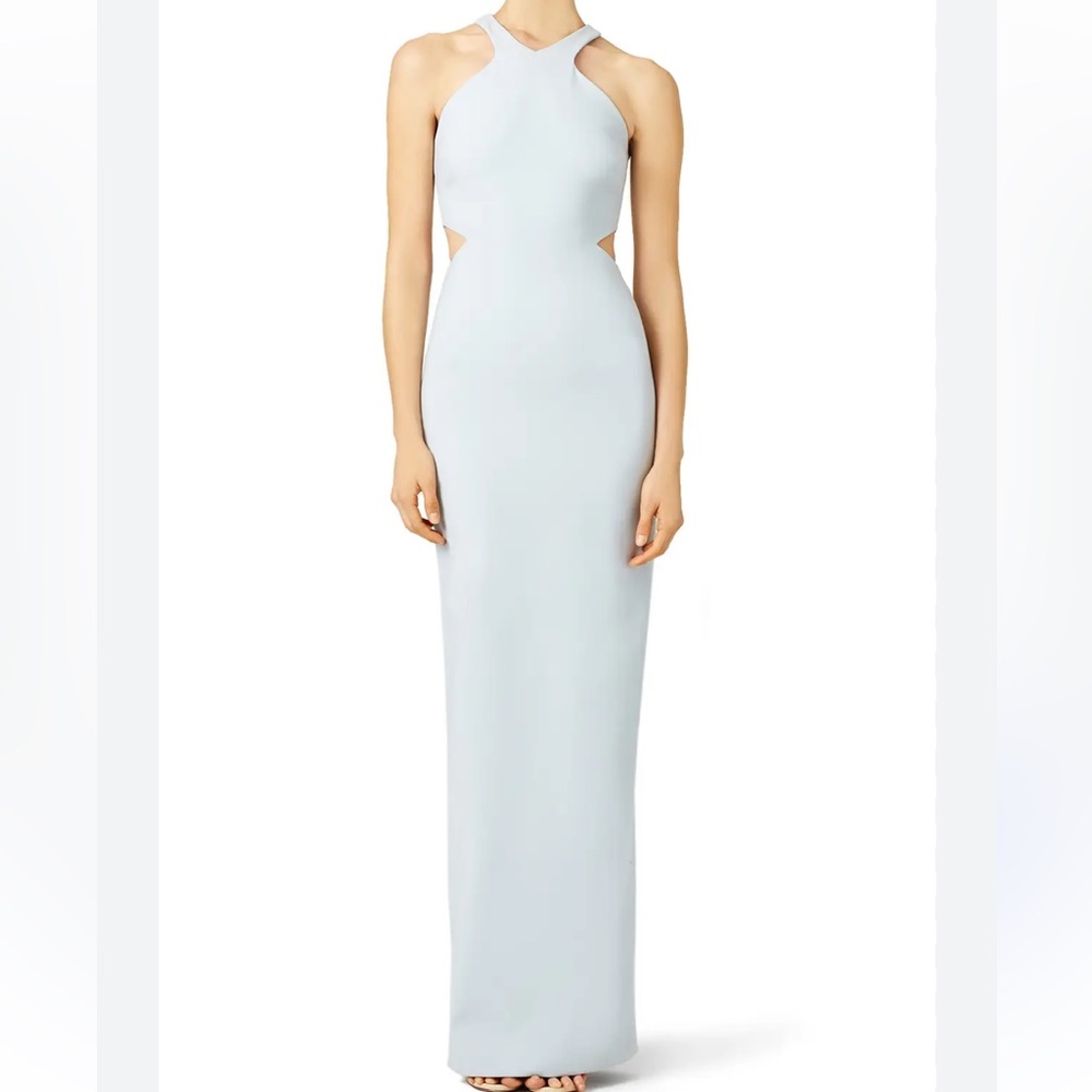 Elizabeth and James Powder Blue High Neck Dress